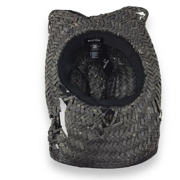 Brixton Houston Straw Cowboy Hat S/M Womens Black Full Brim Fedora NWD - Picture 6 of 8